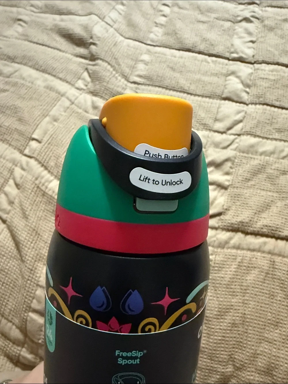 Contigo FreeSip Spout Black Multicolor Water Bottle - Picture 5 of 5